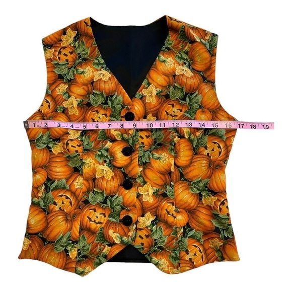 Halloween Jack-O-Lantern & Pumpkin Fall Vest - Size Small / Medium - Picture 5 of 8